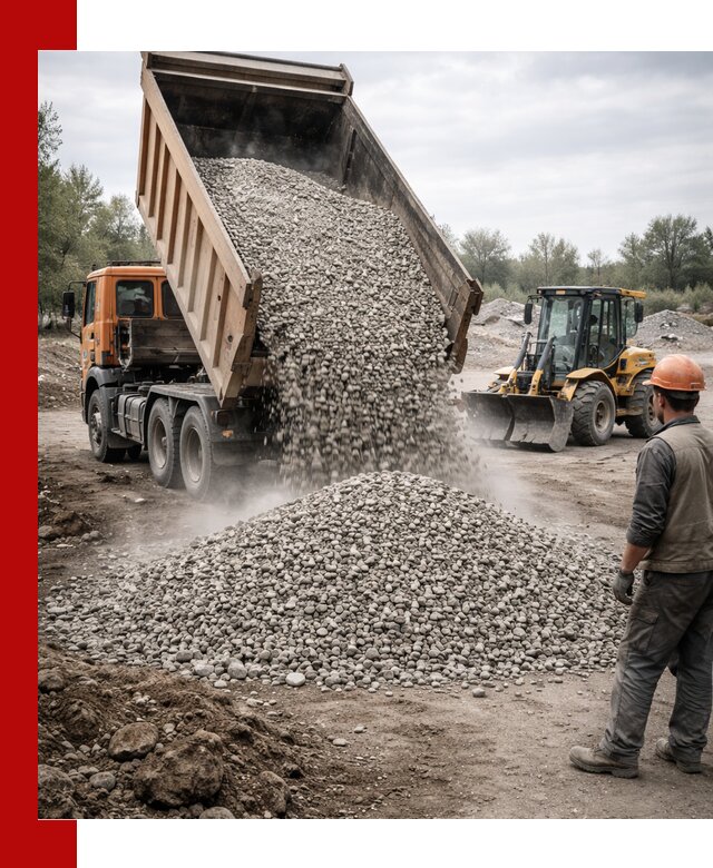 Доставка щебня в Москве крупными и мелкими фракциями