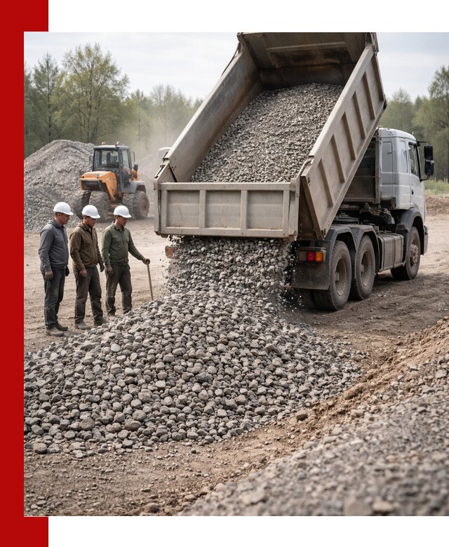 Доставка гравийного щебня фракции 70-120 в Москве