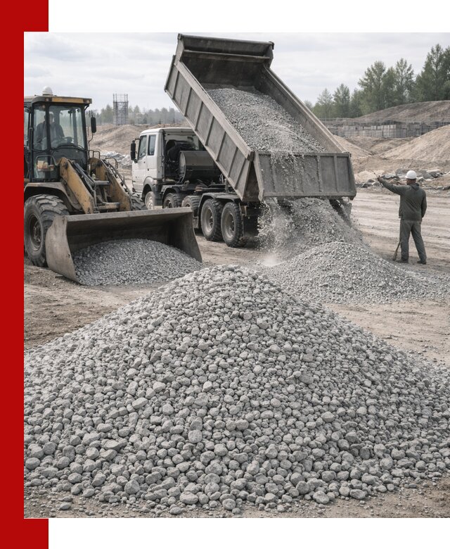 Доставка известнякового щебня фр. 5–20 в Москве