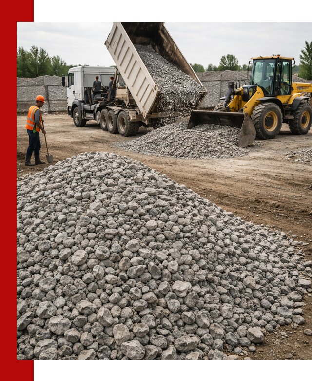 Доставка бетонного щебня фракции 40-70 в Москве