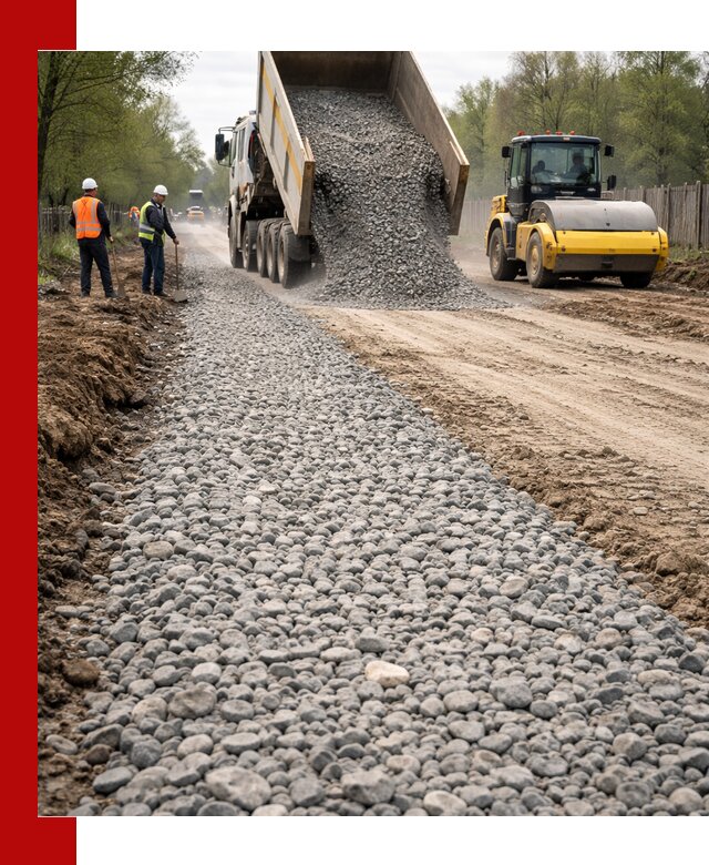 Доставка щебня для отсыпки дорог в Москве высокого качества