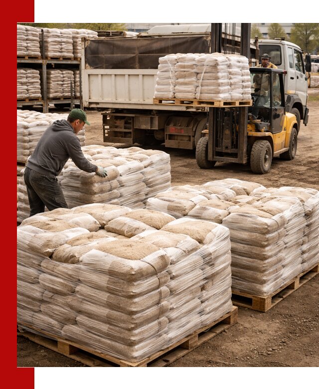 Карьерный песок в мешках с доставкой в Москве