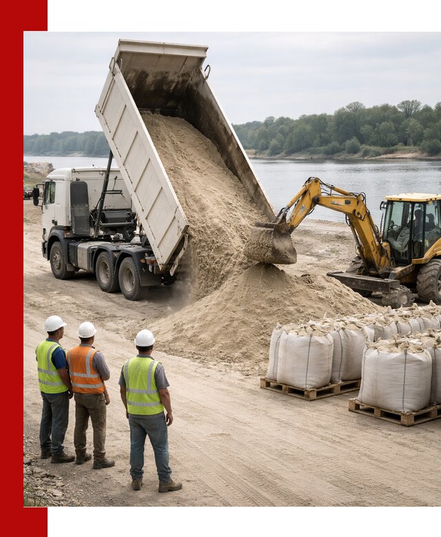 Доставка речного песка в Москве самосвалами и погрузкой