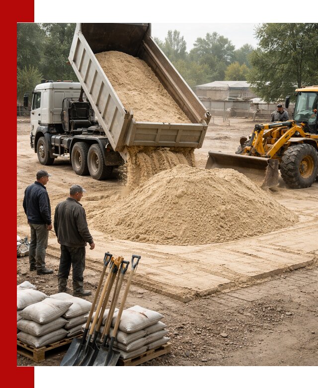 Доставка мытого песка в Москве с самосвалами по выгодной цене