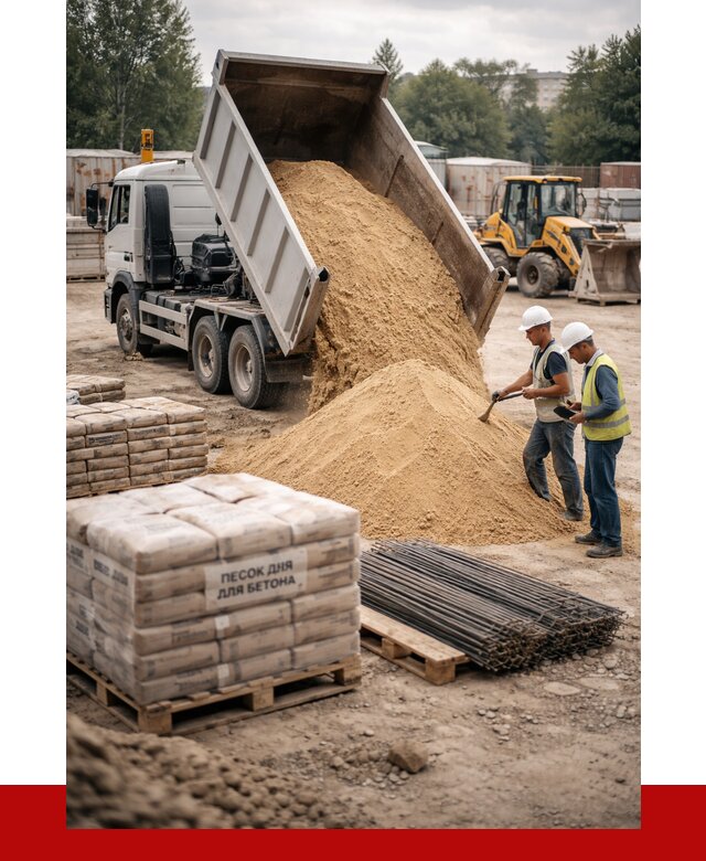 Песок для бетона в Москве от 2570 р. с доставкой, ПРОНЕРУДМск