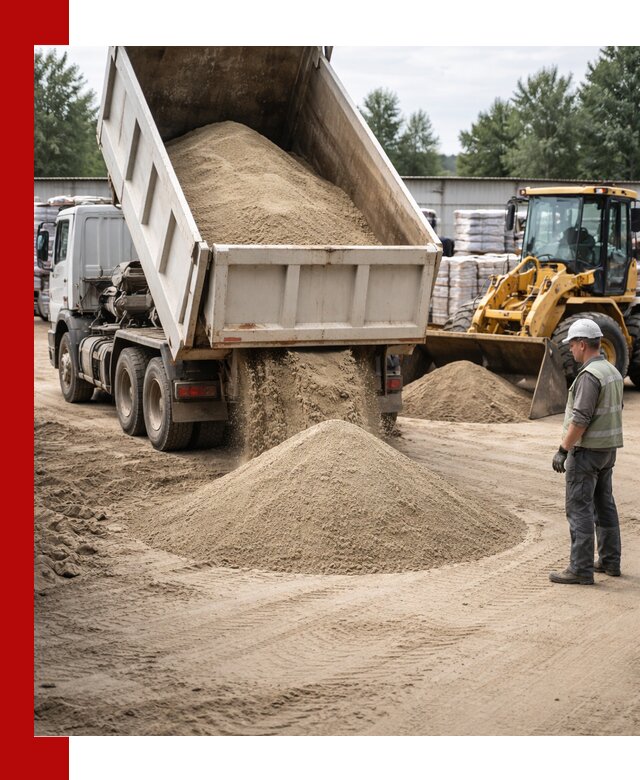 Поставка и доставка песка для бетона в Москве