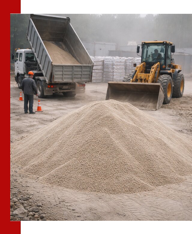 Кварцевый песок фракция 0–8 для стройработ в Москве