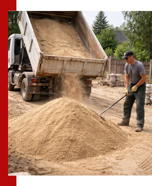 Доставка сухого песка самосвалами в Москве