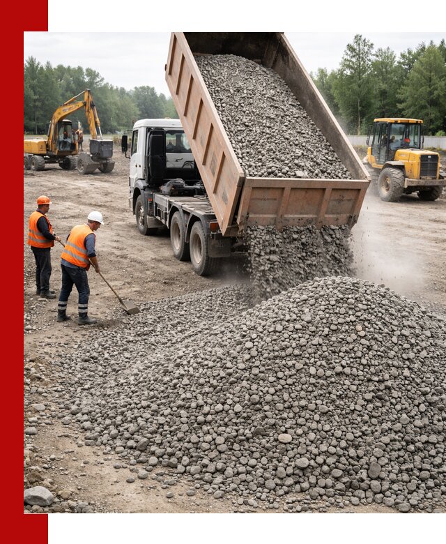 Доставка гравия фракции 40-70 в Москве оптом и в розницу