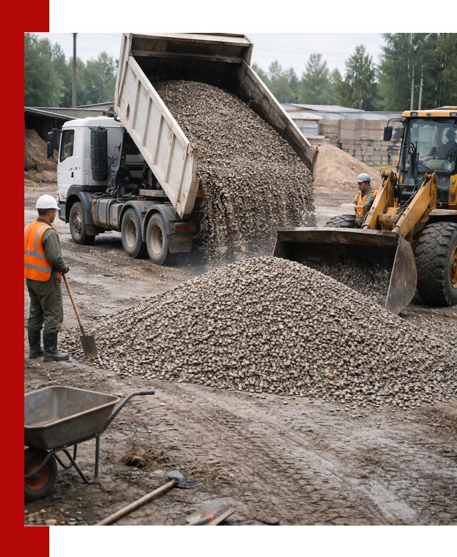 Мытый гравий с доставкой в Москве от карьера до участка