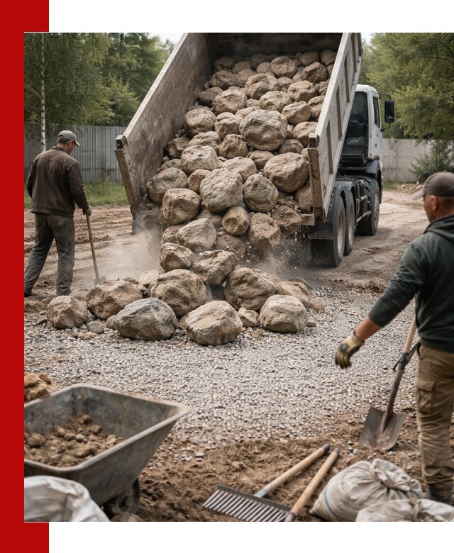 Доставка и укладка булыжника в Москве