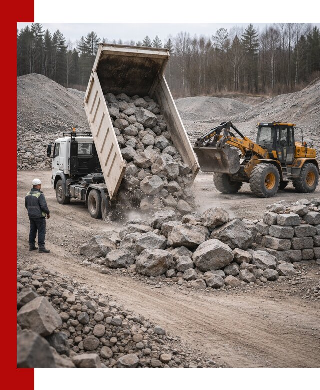 Доставка и продажа бутового гранитного камня в Москве