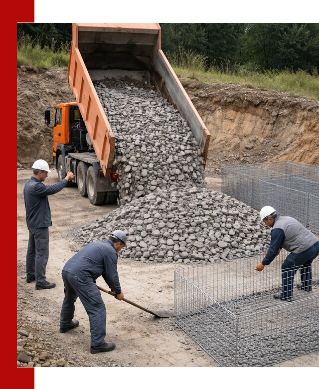 Камень для габионов с доставкой в Москве быстро и надёжно