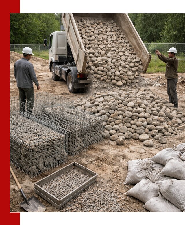 Камень для габионов фракция 70–151 в Москве