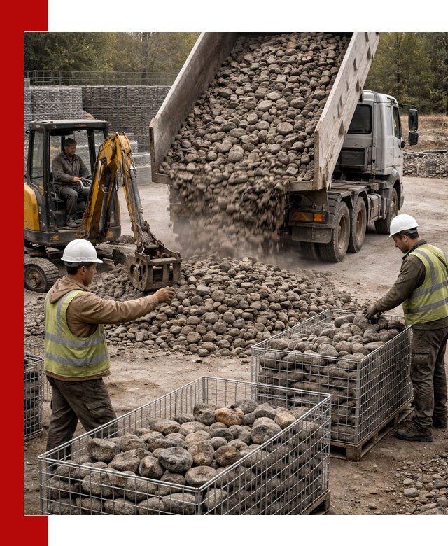 Камень для габионов фракция 100–201 в Москве