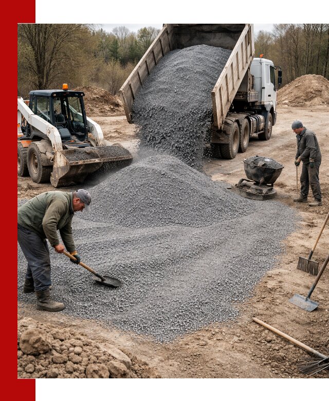 Отсев для подсыпки в Москве — доставка и подсыпка на участок