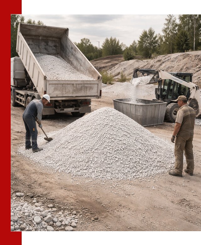 Доставка и продажа белой мраморной крошки в Москве