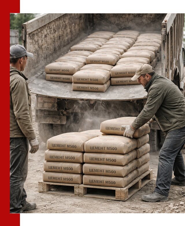 Цемент М500 с доставкой самосвалом в Москве