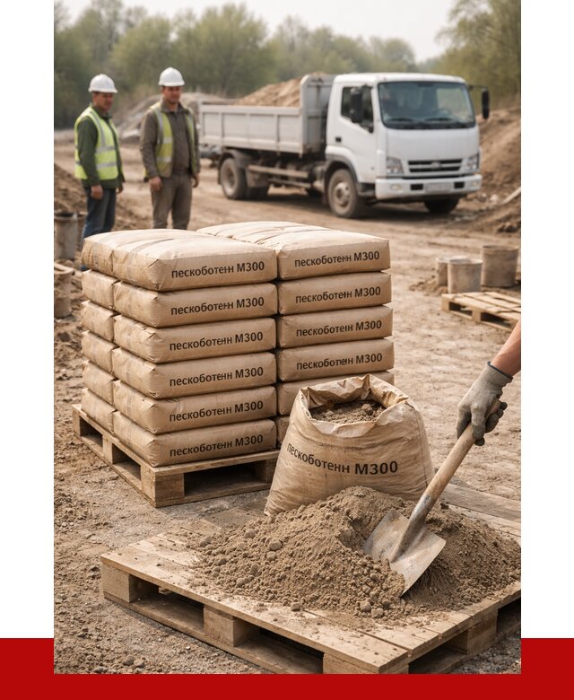 Пескобетон М300 в Москве с доставкой от 4780 р. за куб | ПРОНЕРУДМск