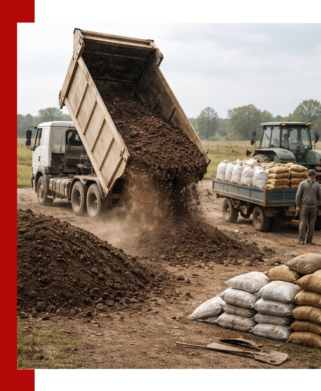 Доставка грунта и удобрений оптом в Москве для сельхоз и строительства
