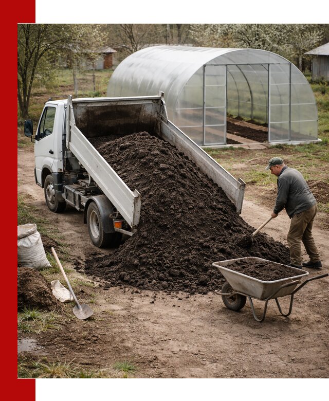 Чернозем для теплицы с доставкой в Москве