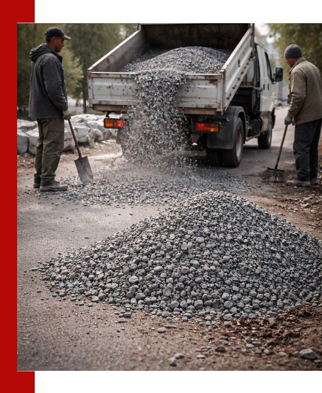 Гранитная крошка для посыпки дорог и тротуаров в Москве