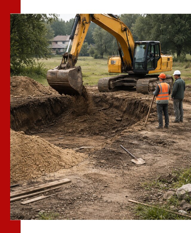 Рытье котлована под фундамент в Москве (быстро и недорого)