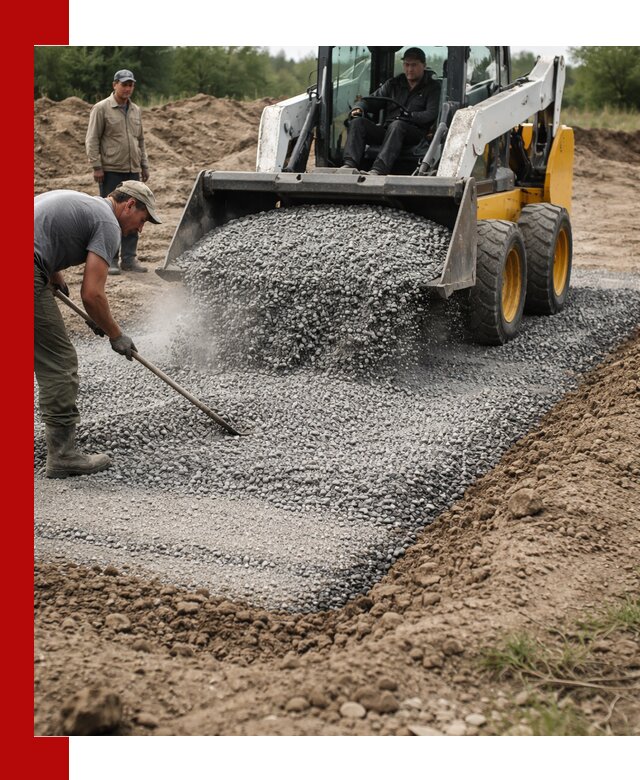 Устройство щебеночной подушки в Москве для дорог и фундаментов